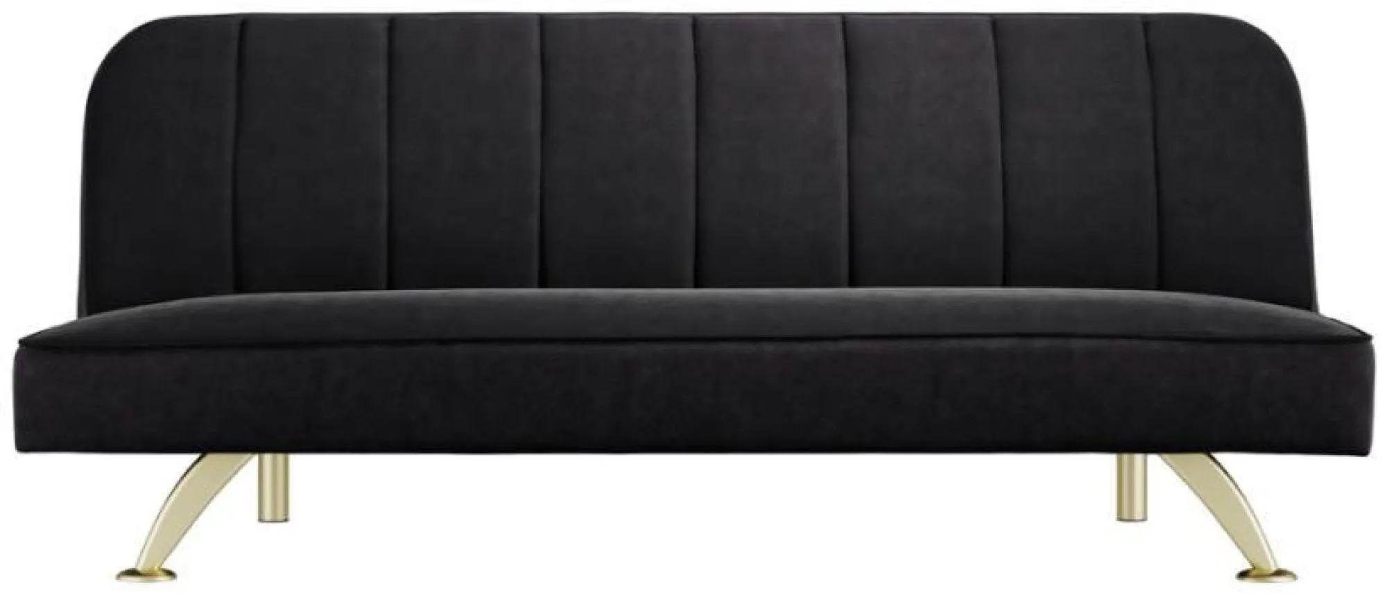 Product photograph of Burlington Black And Brushed Gold Velvet Fabric Sofa Bed from Choice Furniture Superstore.